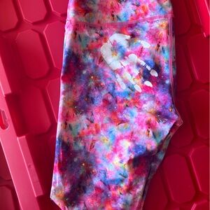 Feed Me Fight Me Multicolor Galaxy Tie-Dye Leggings with White Handprint